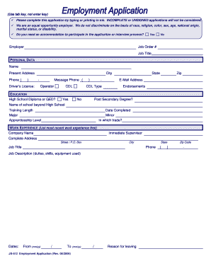 JS-512 Employment Application