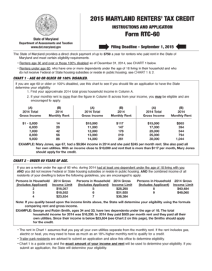 Maryland Renters' Tax Credit Application