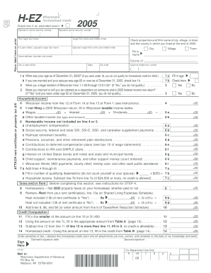 Wisconsin Homestead Credit Form H-EZ