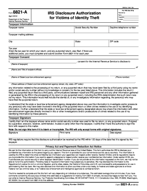 IRS Form 8821-A Disclosure Authorization