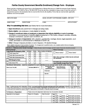 Fairfax County Employee Benefits Enrollment Form