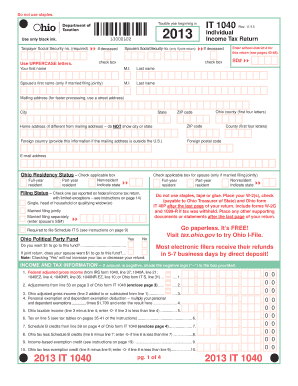 Ohio IT 1040 Individual Income Tax Return