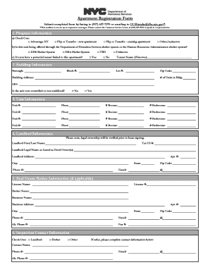 Apartment Registration Form