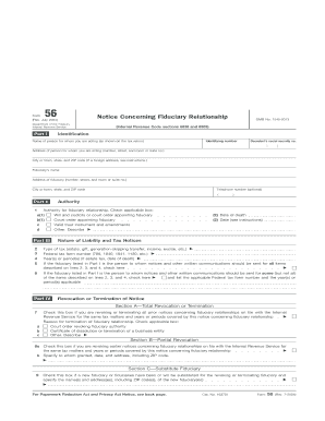 Form 56 Notice Concerning Fiduciary Relationship