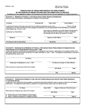 Verification of Indian Preference for Employment