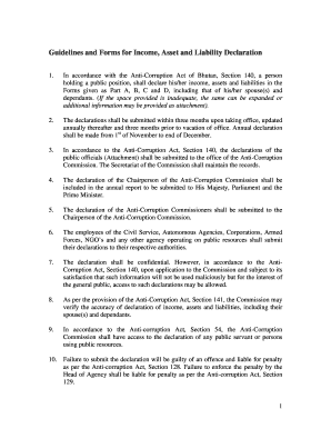 Income Asset and Liability Declaration Form