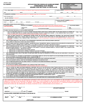 Virginia Concealed Handgun Permit Application