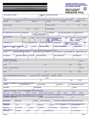 Tennessee Multi-Purpose Vehicle Title Application