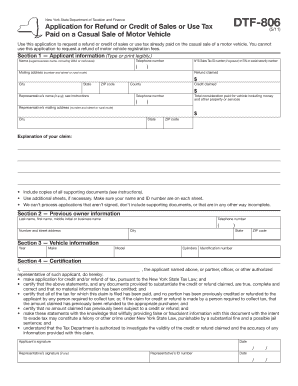 New York State Sales Tax Refund Application