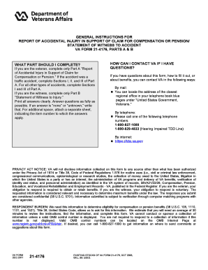 VA Form 21-4176 Accidental Injury Report