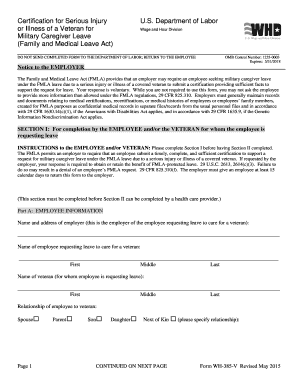 Certification for Serious Injury of a Veteran