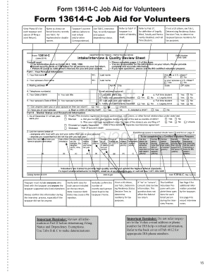 IRS Form 13614-C Job Aid for Volunteers