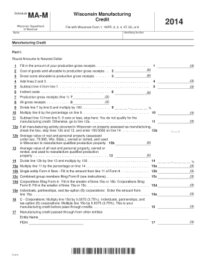 Wisconsin Manufacturing Credit Form