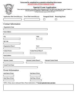 Colorado Special Event Application