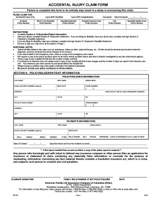 Accidental Injury Claim Form