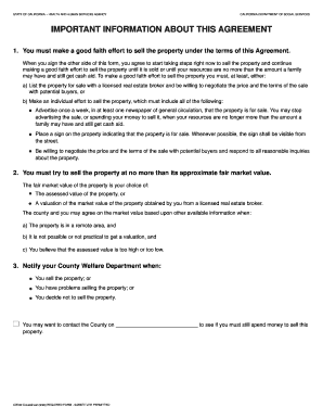 California Agreement to Sell Property