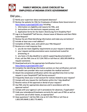 Family Medical Leave Checklist for Indiana State Employees