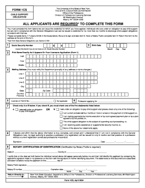New York Child Support Obligation Form