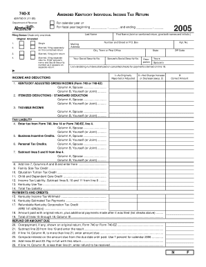 Kentucky Amended Individual Income Tax Return