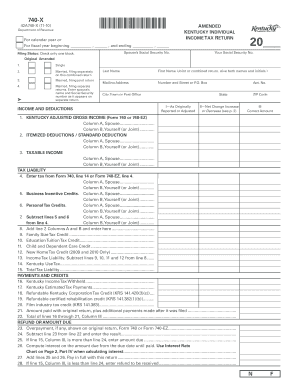 Kentucky Individual Income Tax Return Amended Form 740-X