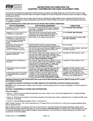 Quarterly Contribution and Wage Adjustment Form