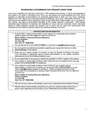 NYC Reasonable Accommodation Request Form