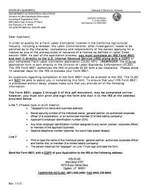 California Farm Labor Contractor License Application