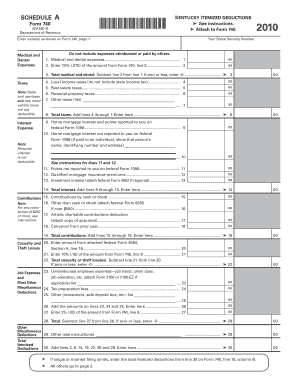 Kentucky Itemized Deductions Form 740
