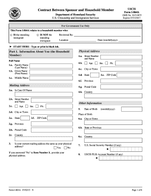 USCIS Form I-864A Contract