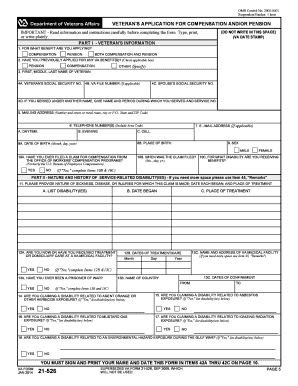 Veteran's Application for Compensation and/or Pension