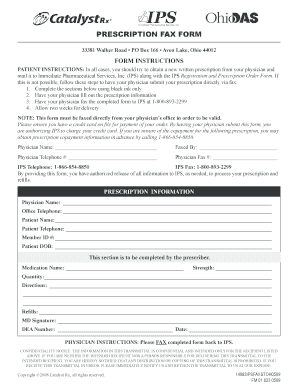 Prescription Fax Form