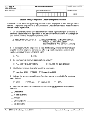 Form 886-A 403(b) Compliance Check
