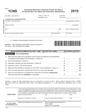 Wisconsin Nonresident S Corporation Tax Return