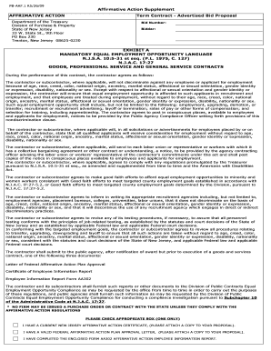 New Jersey Affirmative Action Employee Information Report