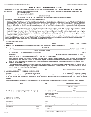 California Health Facility Minor Release Report
