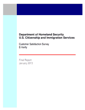 E-Verify Customer Satisfaction Survey Final Report January 2013 - uscis