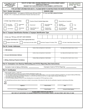 New York City Substitute Form W-9
