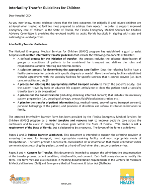 Interfacility Transfer Guidelines for Children