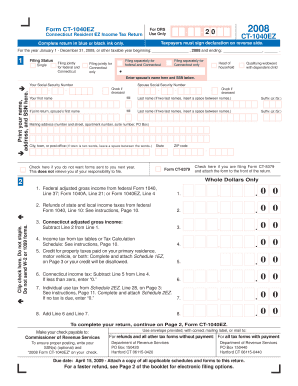Connecticut Resident EZ Income Tax Return