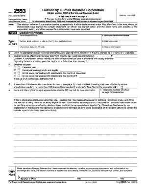 Form 2553 S Corporation Election