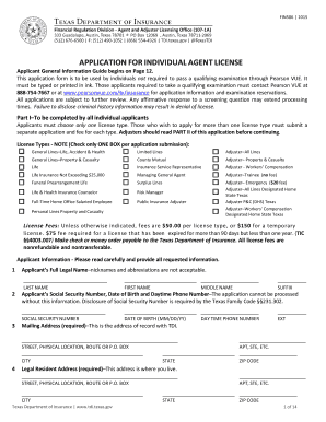 Texas Individual Agent License Application