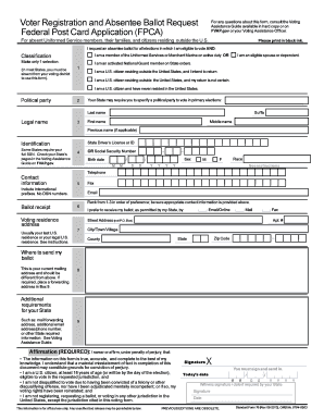 Federal Post Card Application