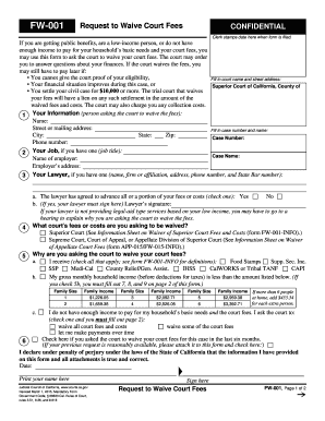Request to Waive Court Fees