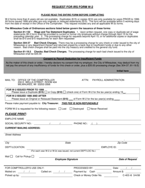 Request for IRS Form W-2