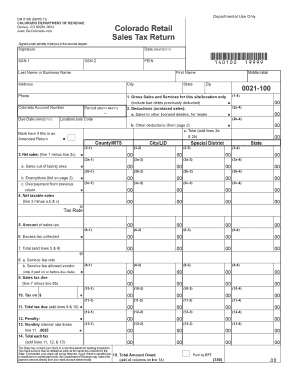 Colorado Retail Sales Tax Return