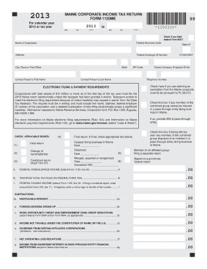 Maine Corporate Income Tax Return