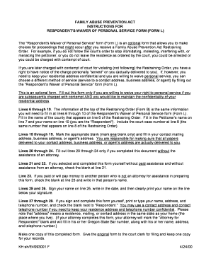 Respondent's Waiver of Personal Service Form
