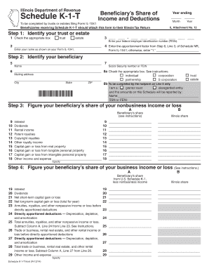 Illinois Schedule K-1-T Form