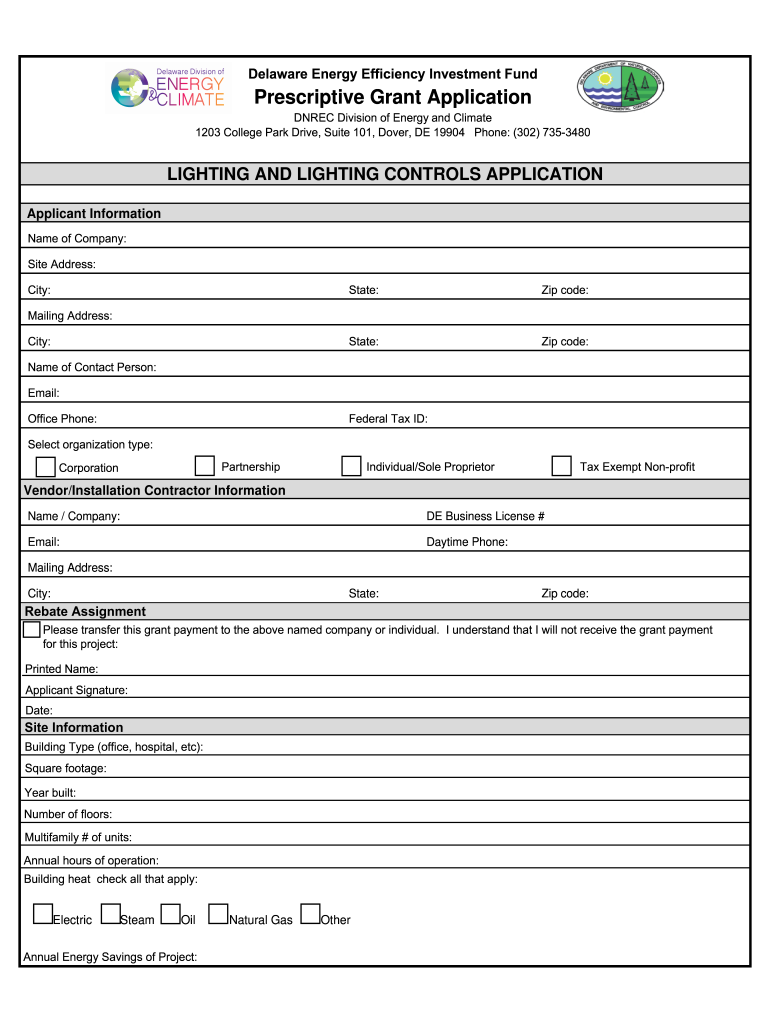 Prescriptive Grant Application - dnrec delaware Preview on Page 1