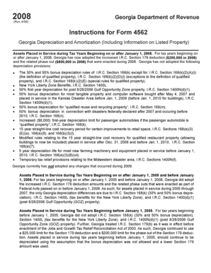 Georgia Form 4562 Depreciation and Amortization